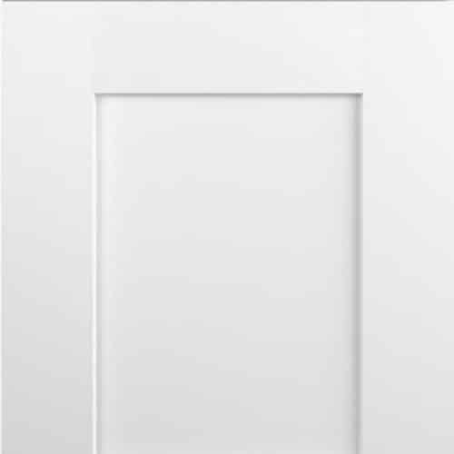 “White shaker cabinet door with a clean modern profile for Covenant home kitchens and bathrooms.”