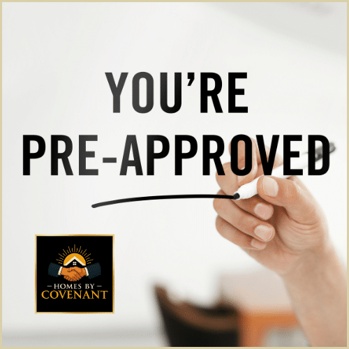 “Homebuyer receiving a modular home pre-approval confirmation for financing.”