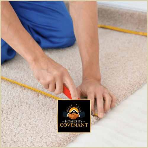 Carpet installation with clean trimming and careful edge detail.