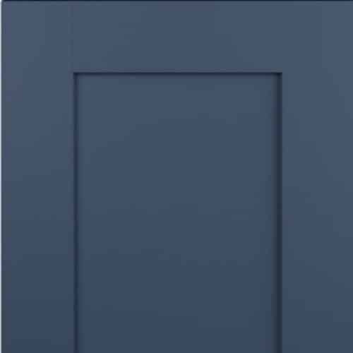 “Navy blue shaker cabinet door used in modern Covenant interior design packages.”