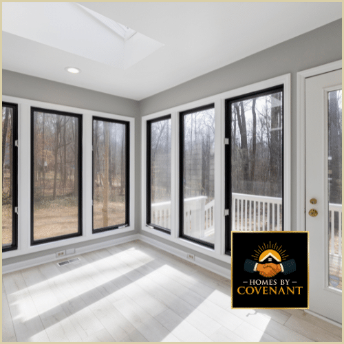 Large sliding glass patio doors opening to an outdoor space.