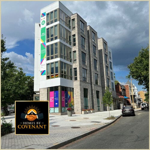 Multi-family modular development featuring multiple connected rental units.