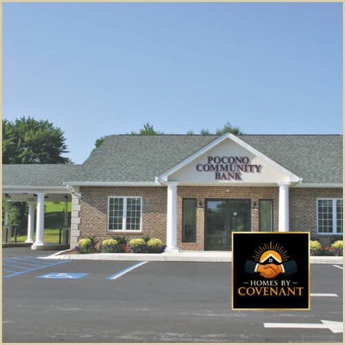 Modern modular commercial office building suitable for banking or business operations.