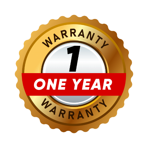 Gold 1-Year Warranty badge representing Covenant’s first-year inspection, settlement adjustments, and craftsmanship review.