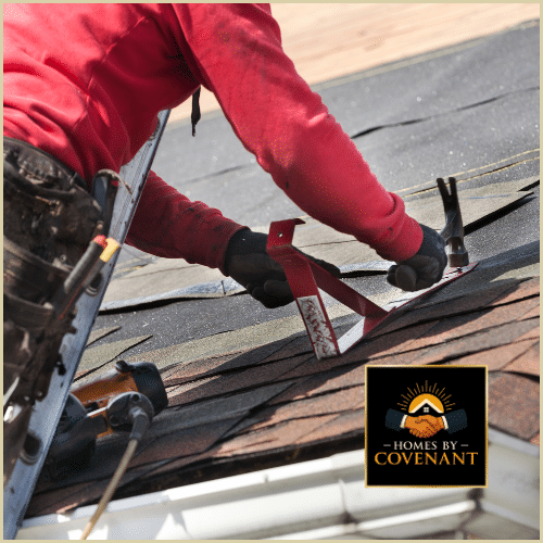 Crew installing roof decking and underlayment on a home in Central NY