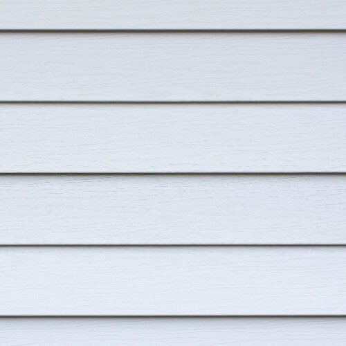 White horizontal vinyl siding panel with smooth exterior lines.